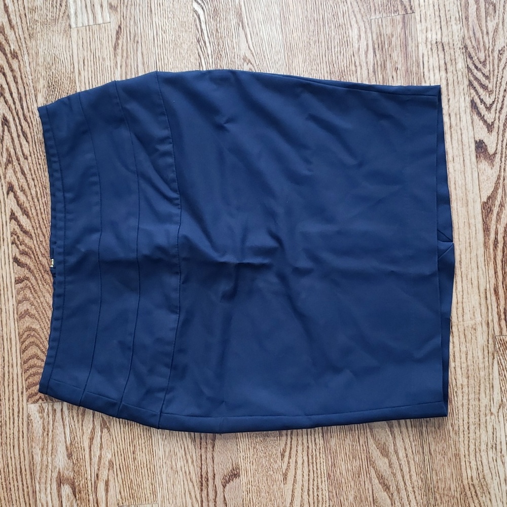 (L) ZARA Basic Fitted Pencil Skirt Midi Business Nautical Workwear Professional